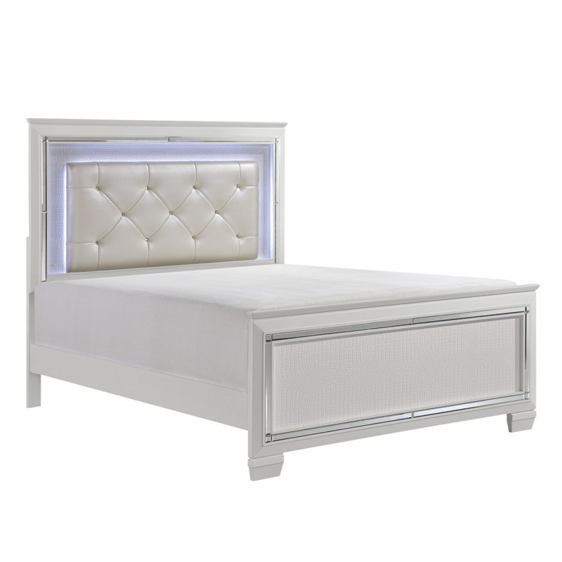 Oscar Upholstered Standard Bed, King, White