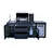 Black 4-Burner 72000 BTU Deluxe Stainless Steel Gas Outdoor Kitchen Bar Barbecue Island Grill +Single-Door Refrigerator + Single Door Stainless Steel Sink/Faucet-125428301