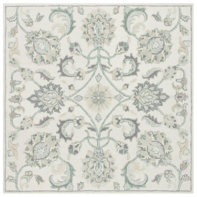 Tapis oriental gris / ivoire en laine touffetée à la main Gulielma
