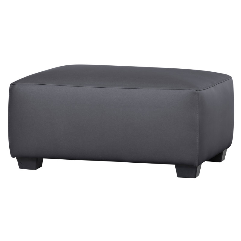 Eggie 88cm Wide Faux Leather Solid Colour Footstool Ottoman, Grey