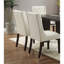 Ensemble de 2 chaises de salle à manger modernes en similicuir capitonné blanc