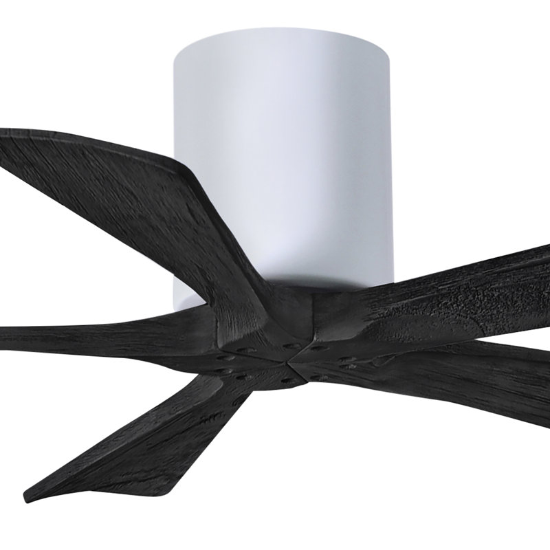Ventilateur à pales encastré 5 pales Irene, Blanc brillant, Noir mat, 42"