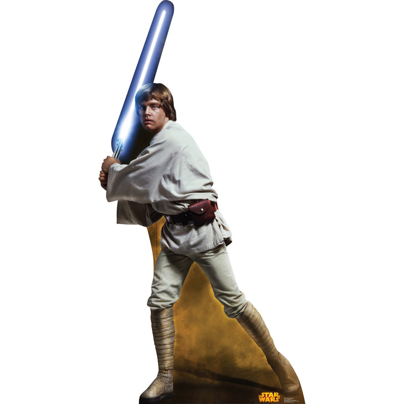 Luke Skywalker 87'' Retouched Cardboard Standup with Lightsaber