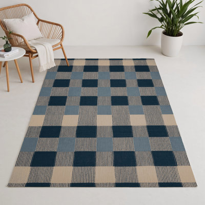 Tapis d'intérieur et d'extérieur à carreaux gris