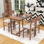 Ensemble de table de salle à manger 5 pièces à hauteur de comptoir rustique avec 4 chaises rembourrées pour petite salle à manger-1902611370