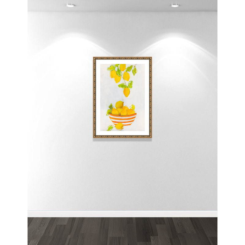Lemonlicious by Sally Swatland, Gold Bead Framed Paper, 35.5" H x 25.5" W x 1.13" D