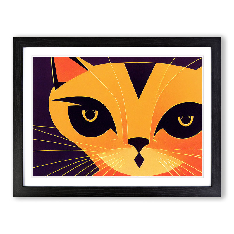 Cat Vol.5 Abstract - Framed Print, Black Framed, 25cm H x 34cm W x 2cm D