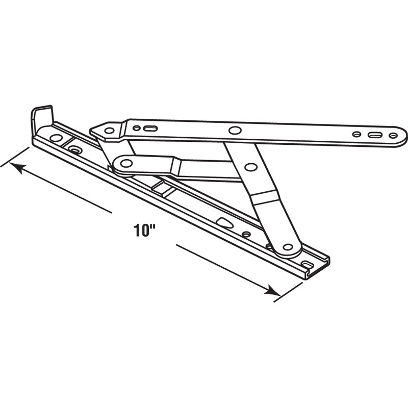 Prime-Line 10 in. Heavy Duty Stainless Steel 4-Bar Hinge with Stop (Single Pack)