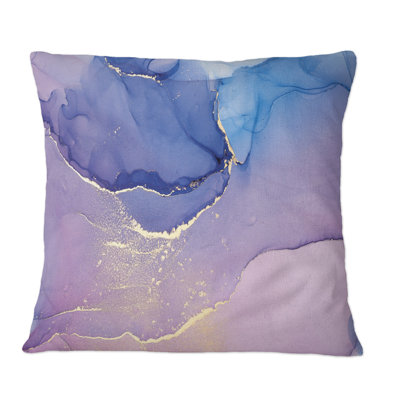 Pink And Blue Ink Clouds III - Modern Printed Throw Pillow