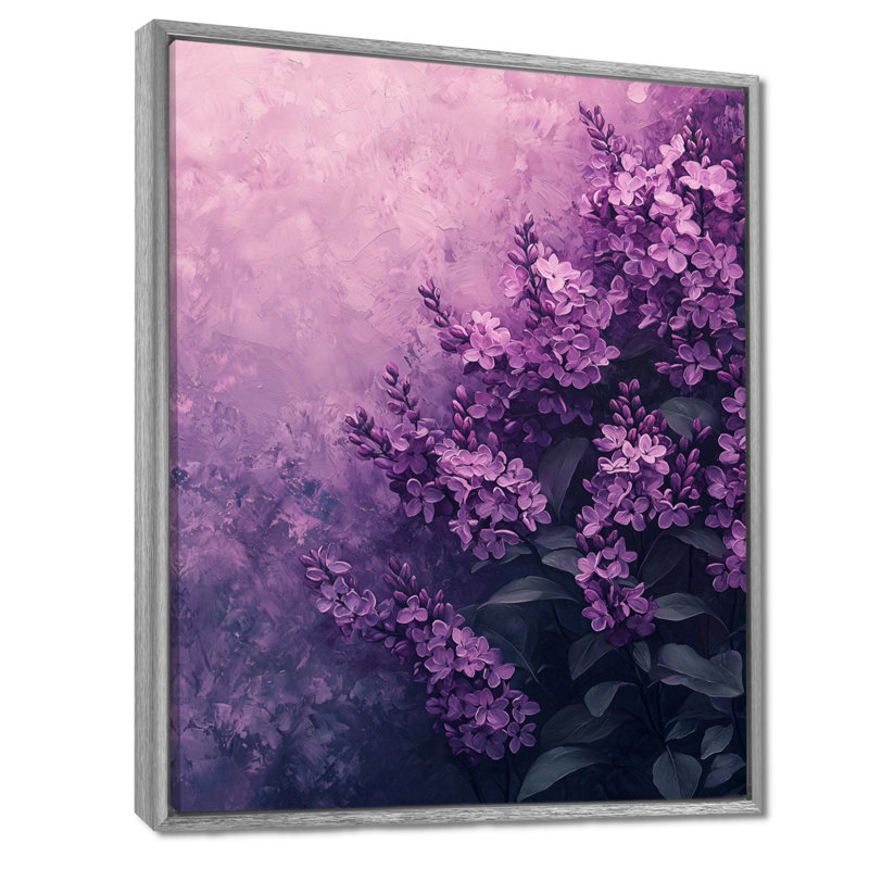 Yadira, ombres lilas en minimalisme monochrome I - lilas, art encadré, Argent argent, H 40 po x l 30 po