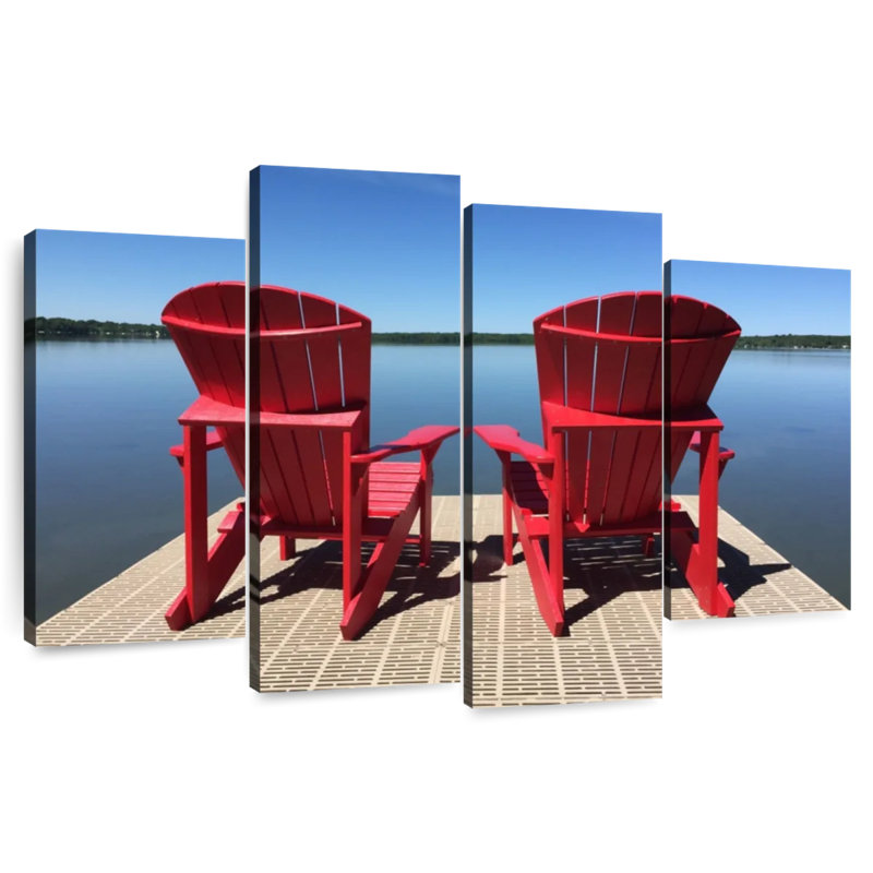 Chaises Adirondack rouges Mehar, H 42 po x l 68 po