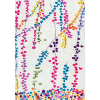 Tapis floral rouge / blanc Winslow