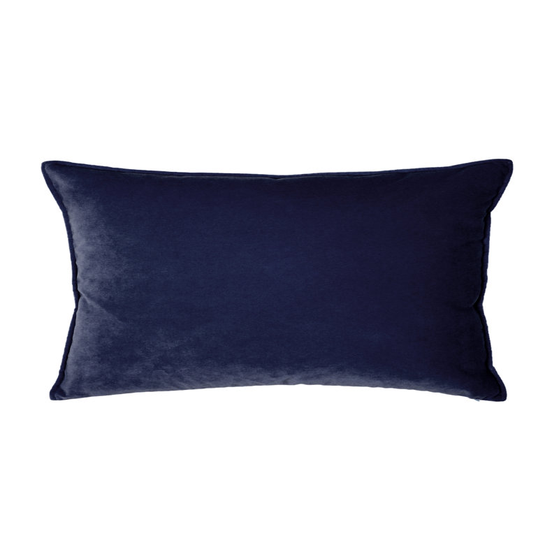 Franklin Washable Velvet Square Pillow Cover & Insert , Indigo, 15"H X 20"W