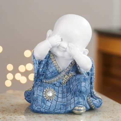 5.75"H Monk No See Figurine