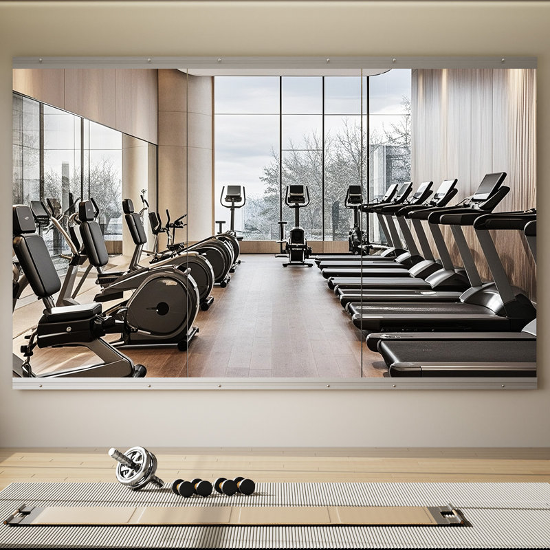 60 X 33 Inch for Each Piece,(2 Pieces Set) Home Gym Mirror Large Full Body Mirror For Yoga, Frameless Wall Miror