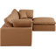 Canapé modulaire réversible de 120 po en similicuir de large avec repose-pieds-87141376