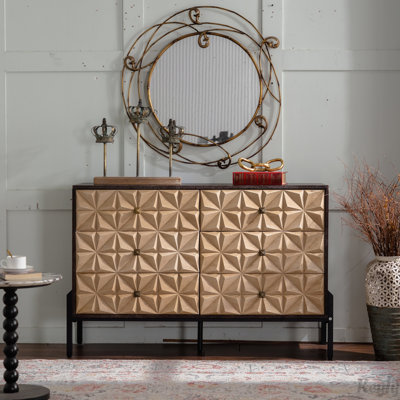 Commode 6 tiroirs avec motif géométrique