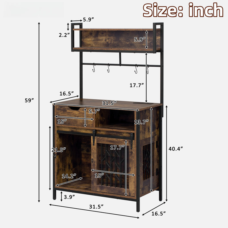 Multi-use Natural Cat Litter Box Hosue With 2 Flip-down Doors, 2 Storage Drawers And Metal Filter