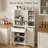 Shaker-Style Buffet Cabinet with Mirror Back, Stemware Rack, 2 Drawers & 3 Doors, Dining Room Sideboard with Open Shelves