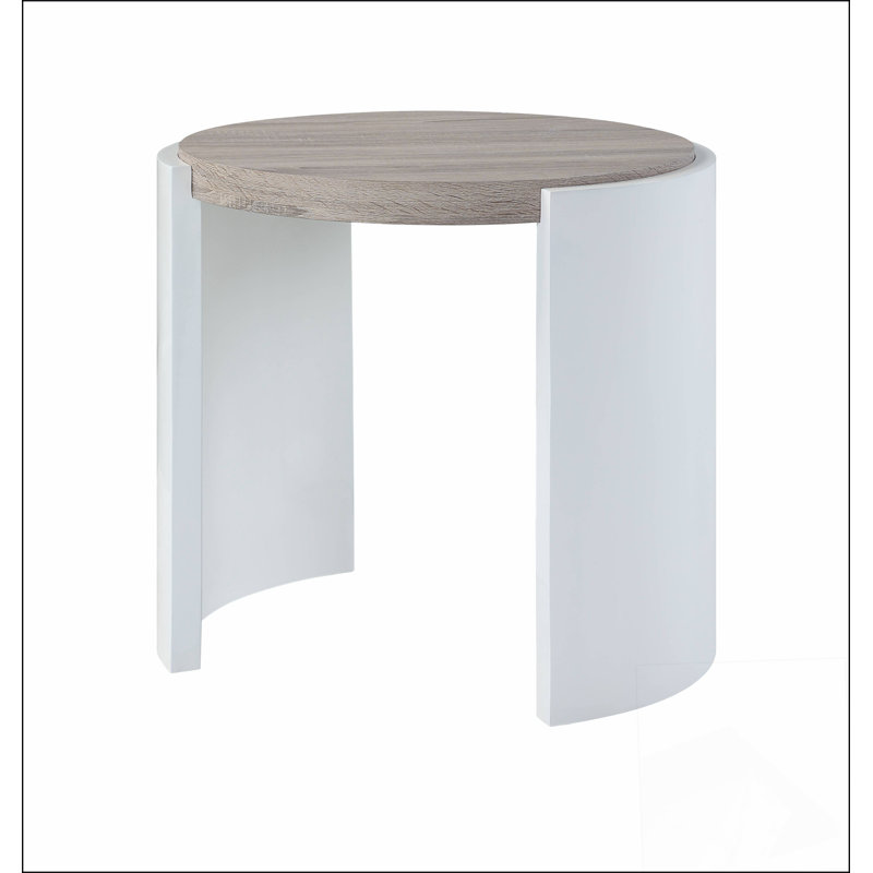 Table de bout Zoma Oak & Finition ultrabrillante, tables de bout modernes, collection Compact