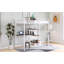 Lit mezzanine simple en métal avec bureau intégré et tablettes