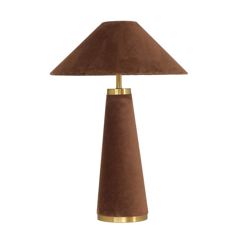 Graham Terracotta Velvet Table Lamp, Brown, Brown