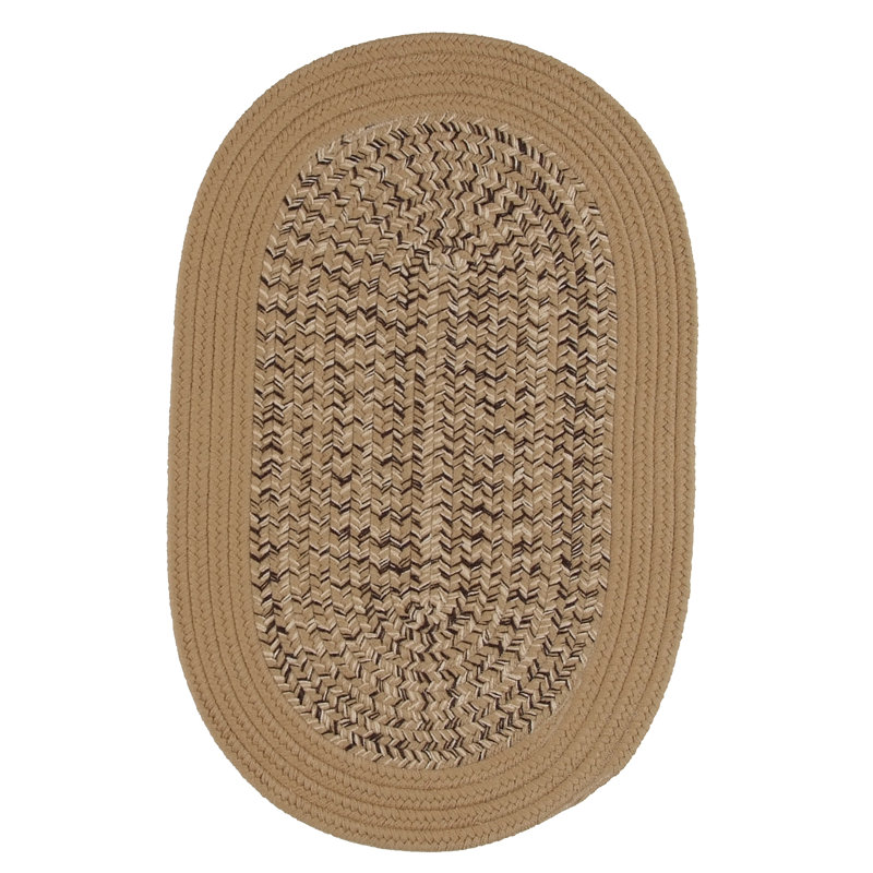Tapis beige tressé Nurgul, Ovale 10 pi x 14 pi