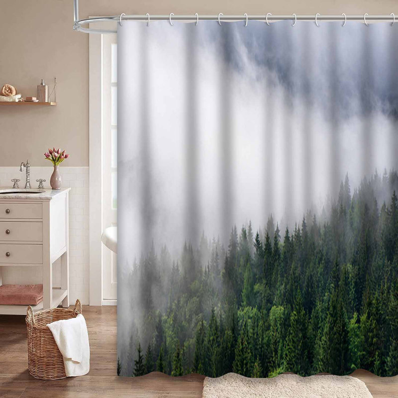 Rideau de douche Cloud Evergreen, L 72 po x l 84 po