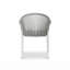 Chaise de patio pour terrasse empilable toutes saisons Ridge - extérieur et intérieur - fauteuils en rotin corde - blanc / acier thermolaqué nuageux-2066432852