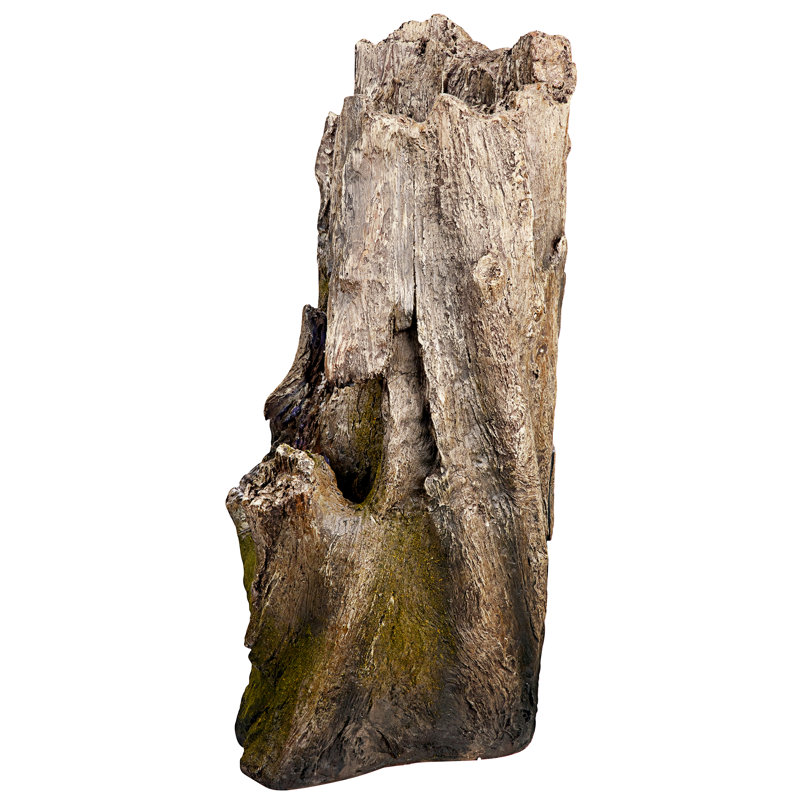 Natural Tree Trunk Resin Cascading Creek Garden Fountain with LED Light