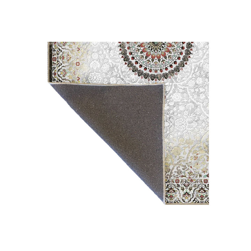 Tapis décoratif délavé à motif floral traditionnel délavé