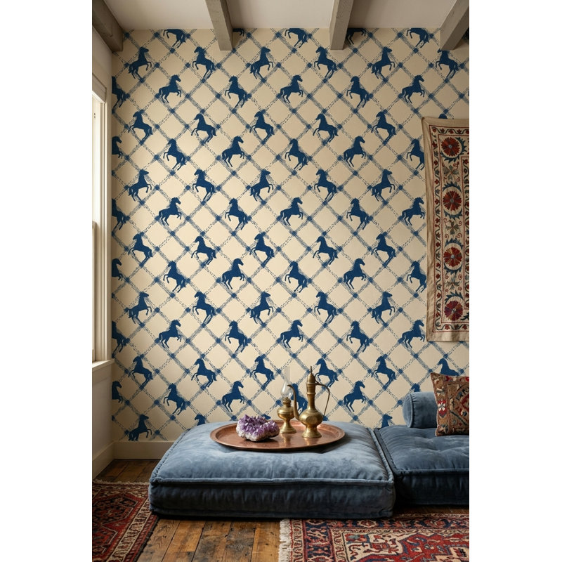 Papier peint double cheval, Textured Non-Pasted