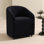 Chaise de salle à manger rembourrée à dossier demi-tonneau avec roulettes pivotantes avec accoudoirs modernes pour salle à manger / cuisine (ensemble de 1)