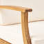 Chaise de patio en bois avec panneaux sophistiqués, structure club crème moderne de 4,00 po d'épaisseur
