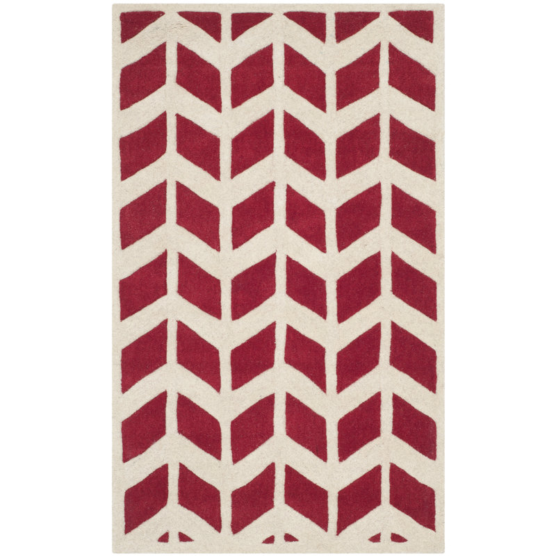 Deedie Hand Tufted Wool Chevron Rug, Rectangle 3' x 5'