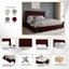 Lit plateforme double avec rangement en velours gris-1073106761-1073106762