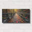  «Fall Forest Wooden Bridge» par Rey Klimt, art mural en métal-857473616