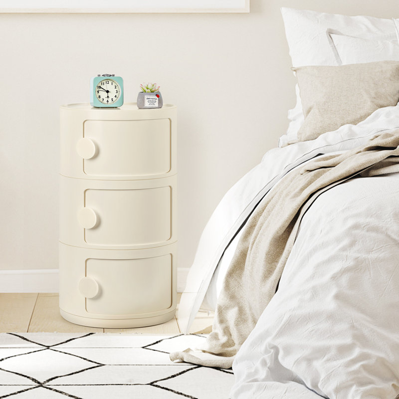 Kywaun 3 Drawer Stackable Drawer, White