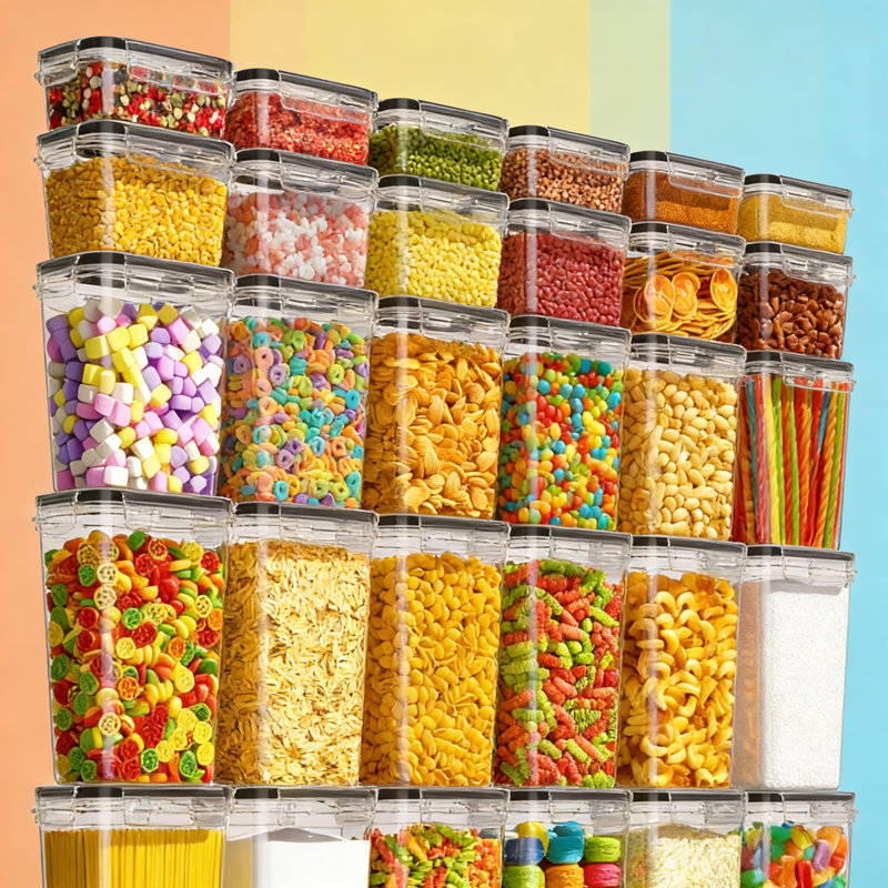 Ensemble de contenants de rangement pour aliments hermétiques, organisation de garde-manger en plastique sans BPA 30 pièces avec couvercles, étiquettes et marqueurs, pour les céréales, la farine, le sucre et les aliments secs