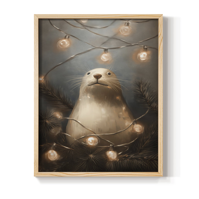 «Christmas Holiday Art», série 2-CXLVII, reproduction encadrée - bois massif, H 15 po x l 12 po, Naturel