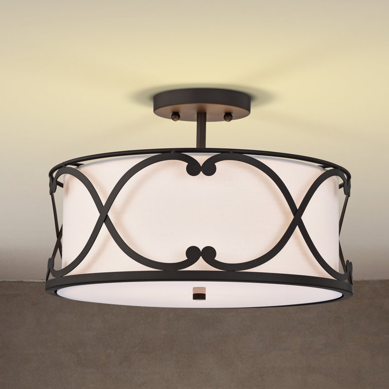 Plafonnier semi-encastré 3 lumières 15,75 po Manaure