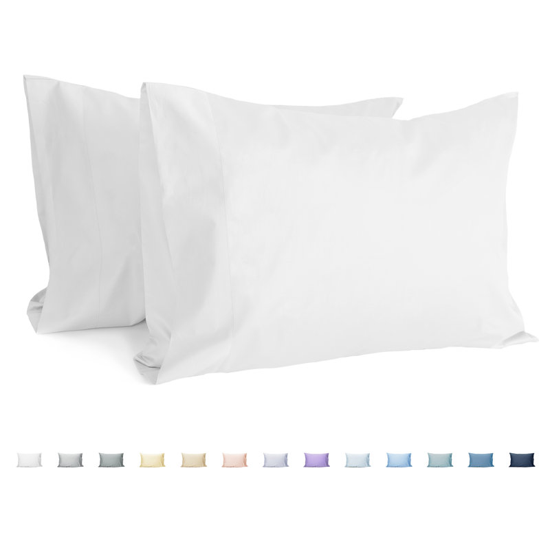  Sunflower 100% Cotton Weave Pillowcase Envelope Clousure Pillowcases Set, White, King Pillowcase