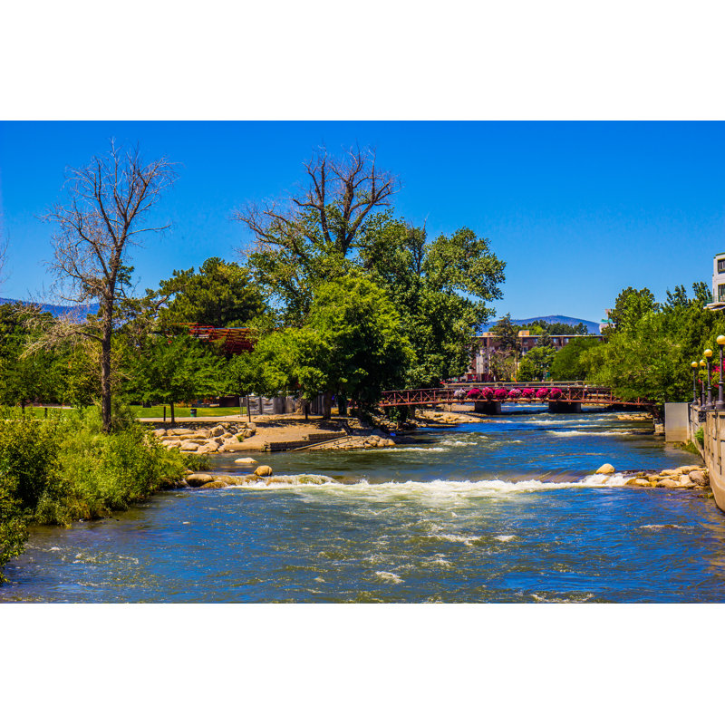 Walking Bridge Over Truckee River by Thomas Bullock - Wrapped Canvas Print, 30cm H x 46cm W