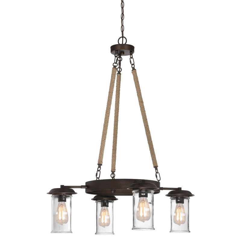Elesa 4 - Light Wagon Wheel Chandelier