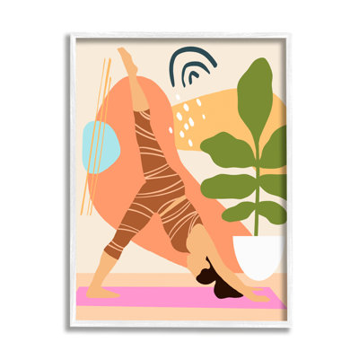 " Bold Abstract Shapes Yoga Fitness Person Houseplant " by Annie Warren