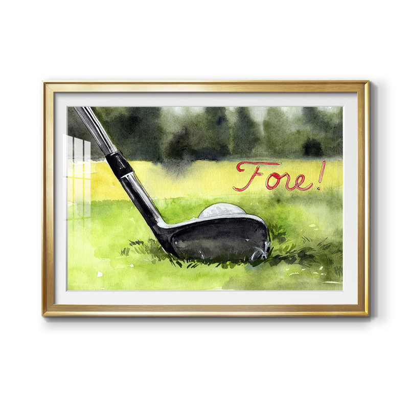 Tee off Time IV - reproduction de cadre photo, Or, L 36,5 po x H 26,5 po