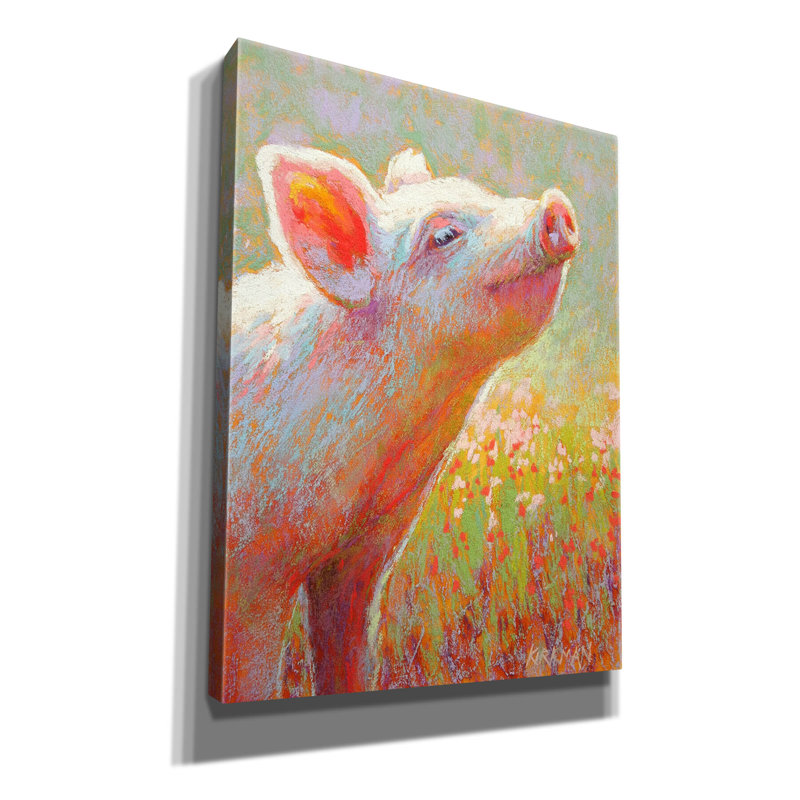 «Little Pink Piglet» par Rita Kirkman, H 16 po x l 12 po x P 0,75 po