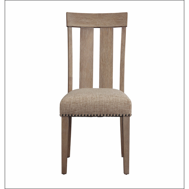 Ensemble de 2 chaises d'appoint à dossier ouvert beige et érable