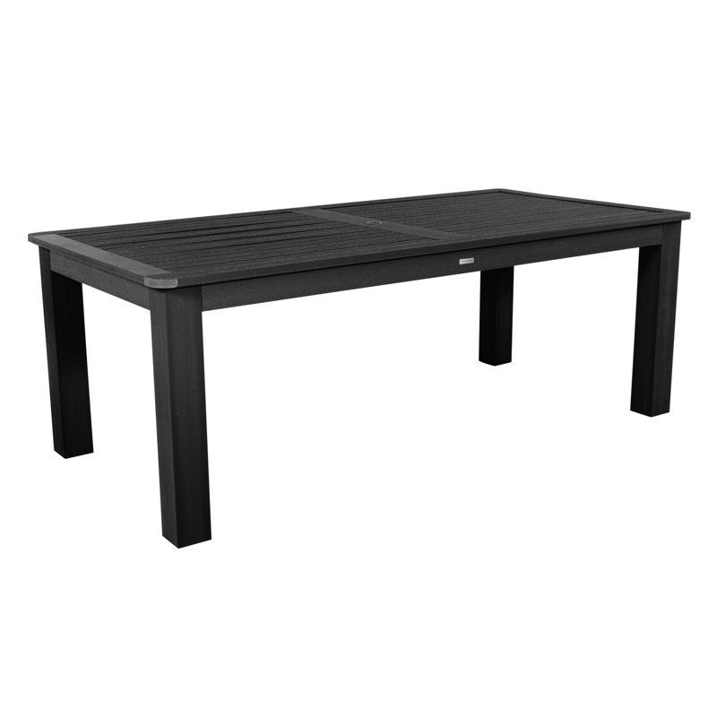 Table de salle à manger en plastique Highsmith, H 30 po x l 42 po x P 84 po, Noir