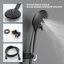 Système de douche de plafond de 12 pouces avec ensemble de robinet de douche à poignée simple avec douchette à main Ensemble de garniture de douche à haute pression en laiton moderne avec valve brute-116242728